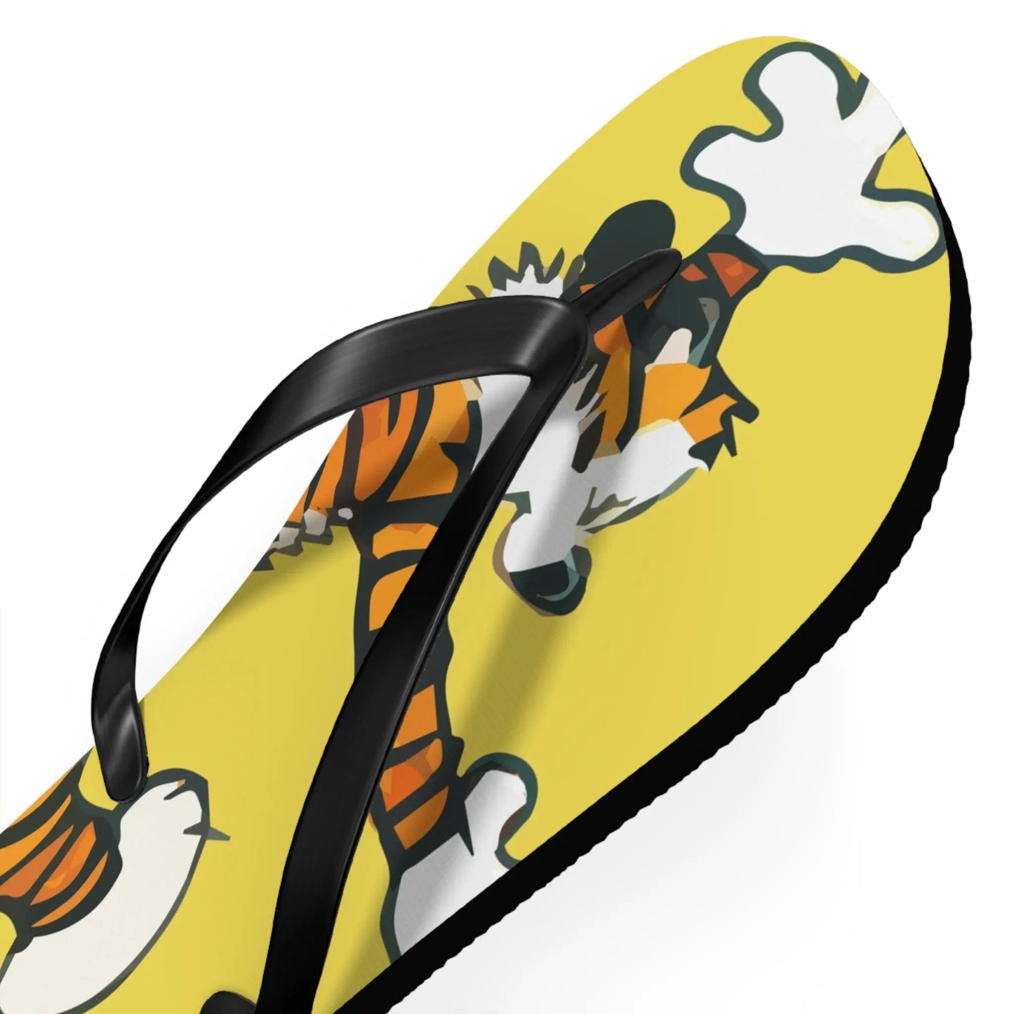 Calvin and Hobbes Dancing with Record Player Flip-Flops by Art-O-Rama
