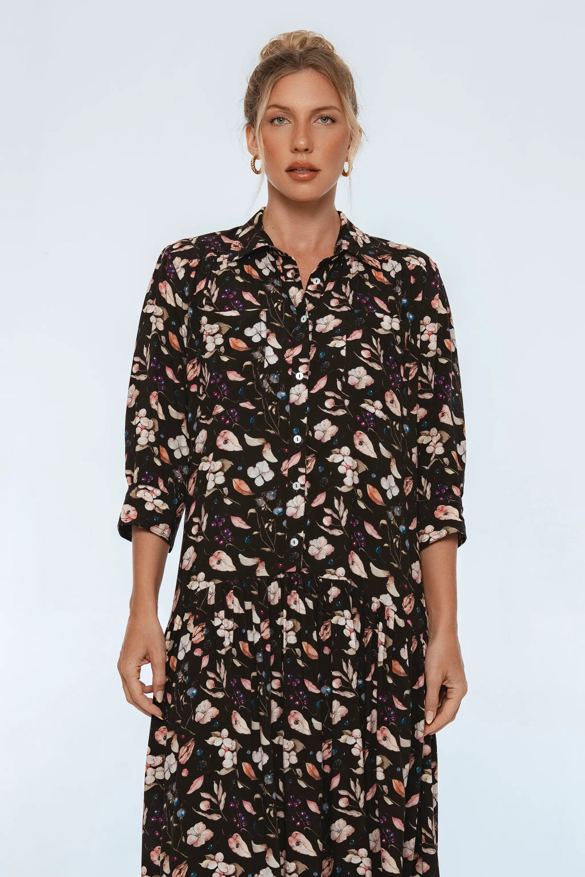 Colette Long Sleeve Shirt Dress by ELF