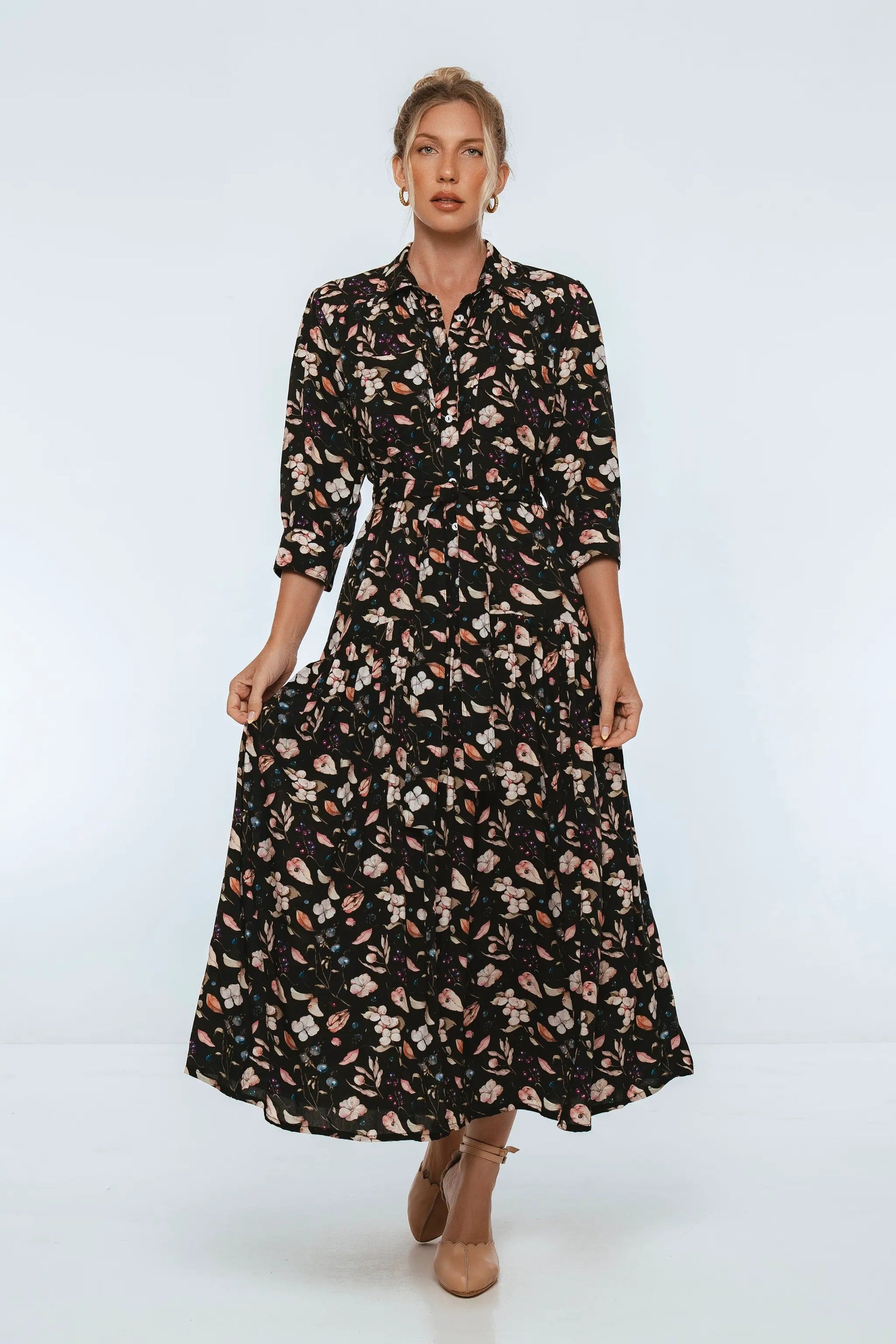 Colette Long Sleeve Shirt Dress by ELF