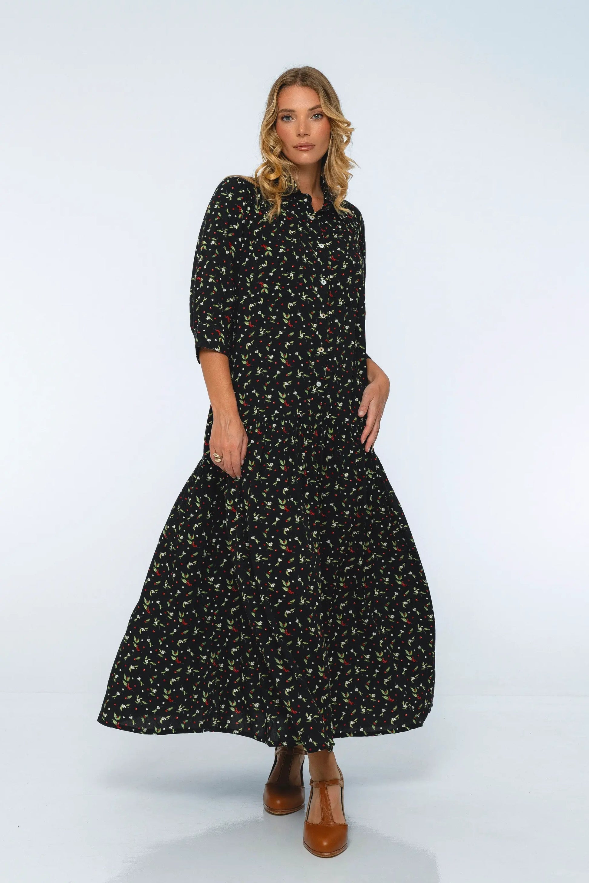 Colette Long Sleeve Shirt Dress by ELF