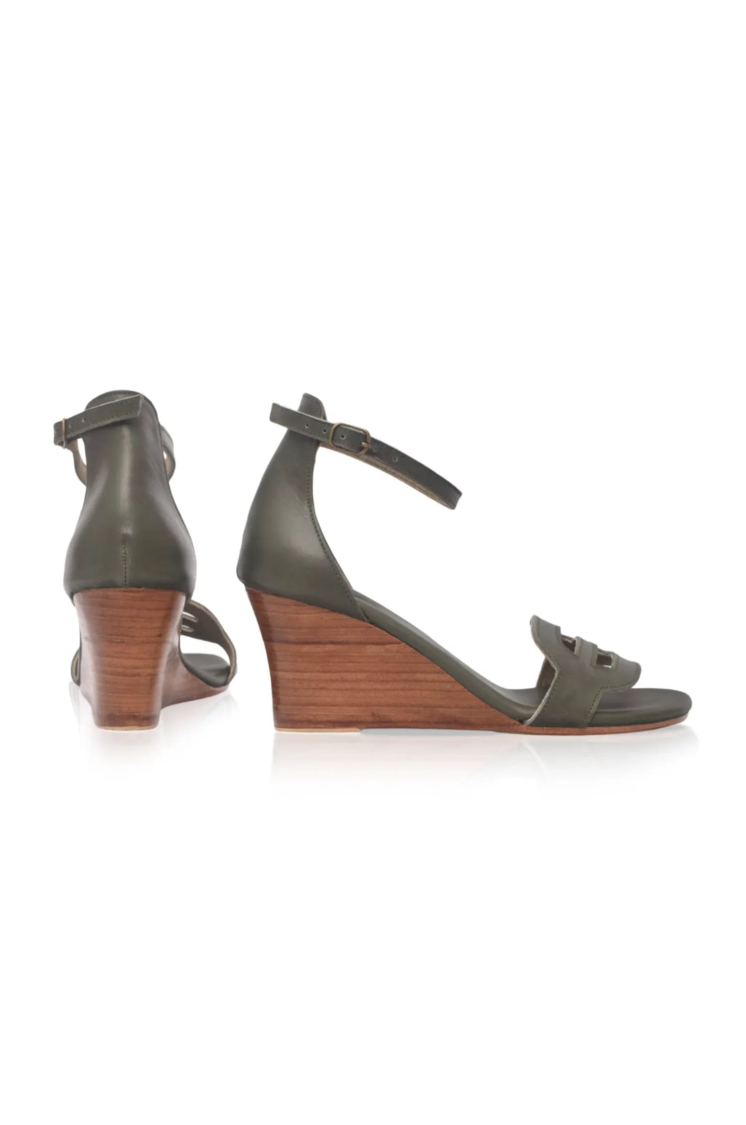 Como Wooden Wedge Sandals by ELF
