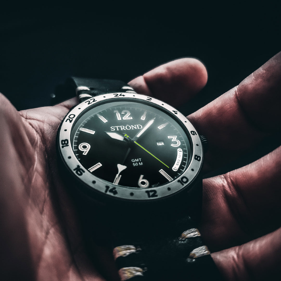 STROND SSC‑101 24h GMT Concorde Watch All Black with Steel Bezel