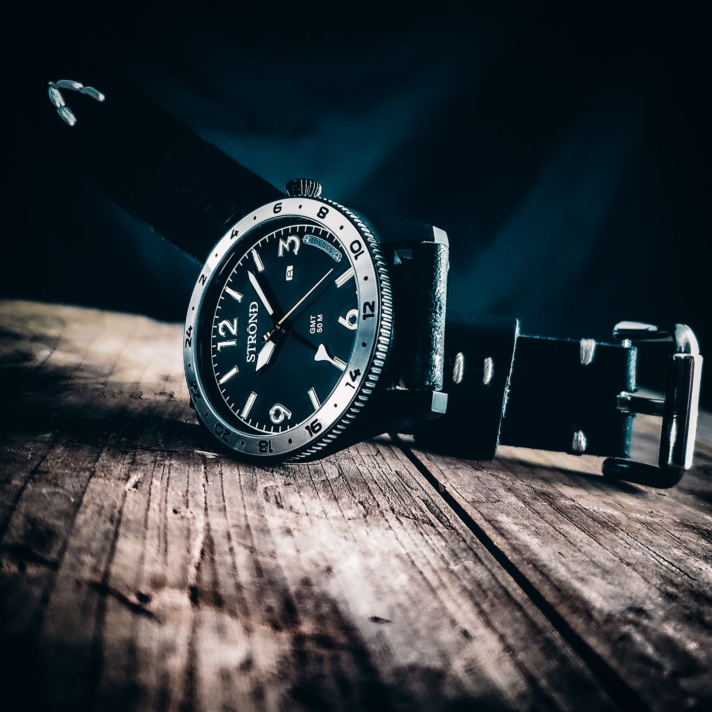 STROND SSC‑101 24h GMT Concorde Watch All Black with Steel Bezel