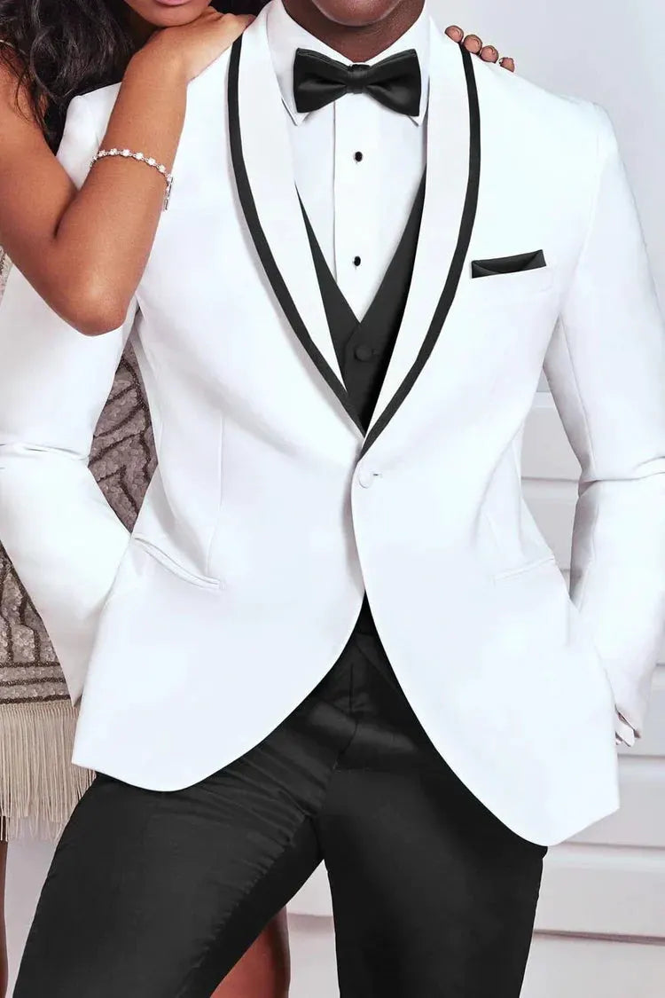 "Xavier" White Tuxedo Jacket by Tux-USA