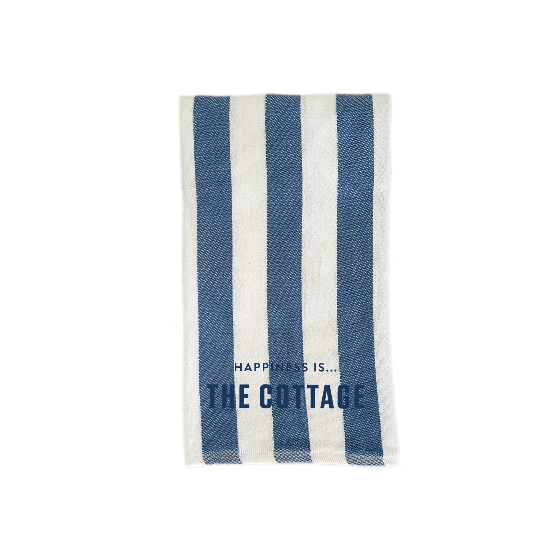 Custom Tea/Hand Towel, Striped Blue by Custom Collection