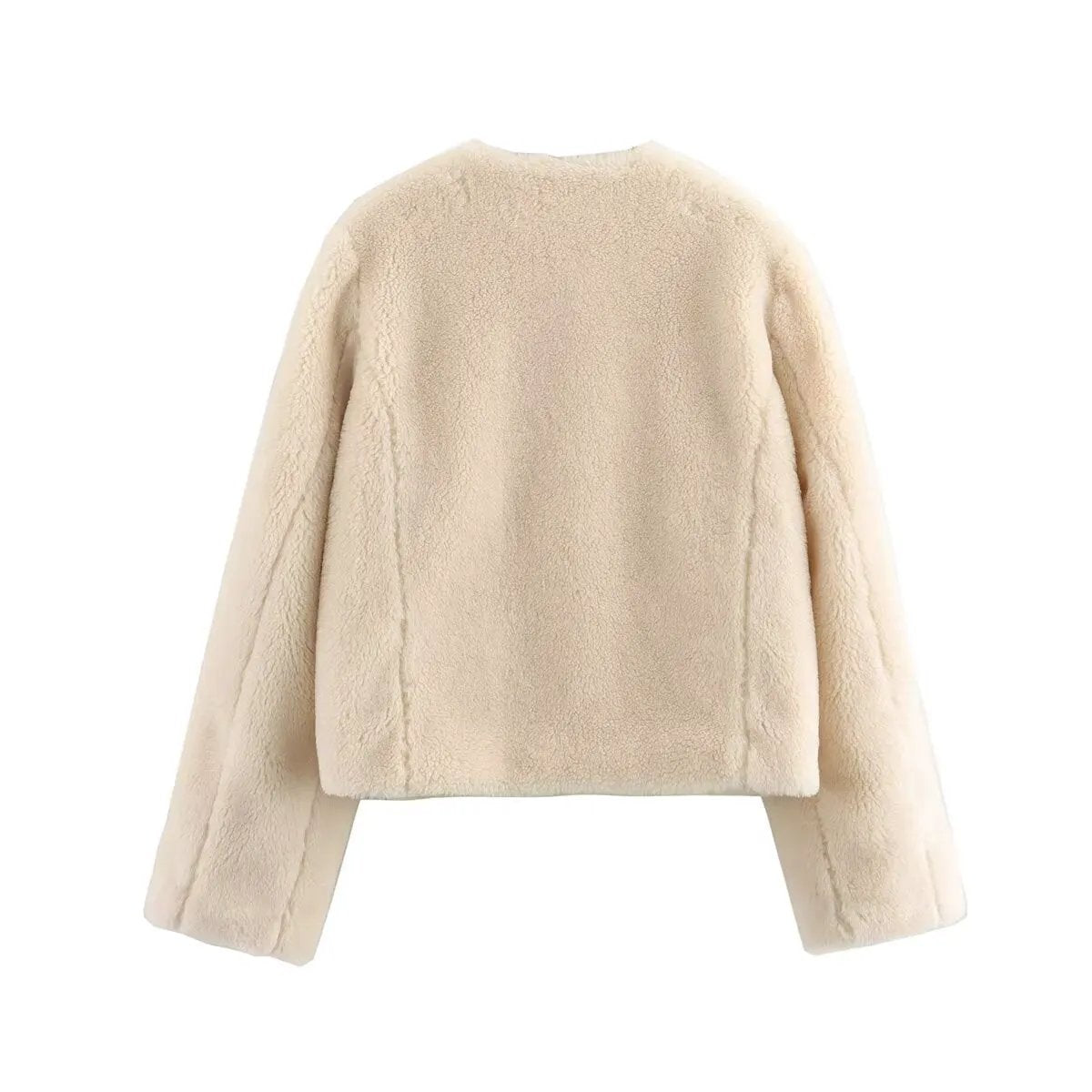 Women's Jacket Cream Faux Shearling BYMANYC ® New York HAMPTONS TOGGLE SHORT COAT - New Collection by BYMANYC ® New York