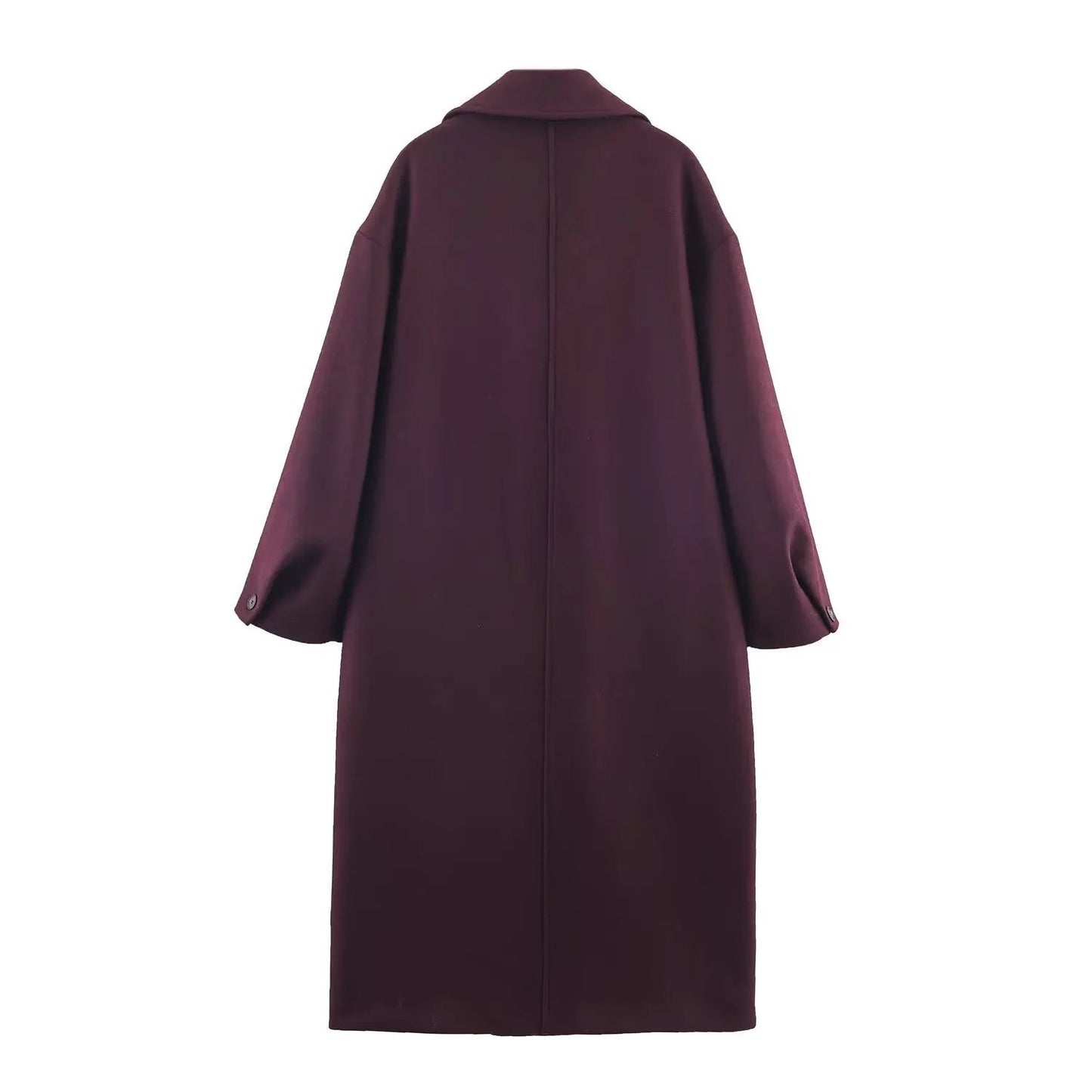 Women's Burgundy Oversized Long Wool-Blend Coat BYMANYC ® New York CONTEMPORARY VIBRANT MODERN FASHION - New Collection by BYMANYC ® New York