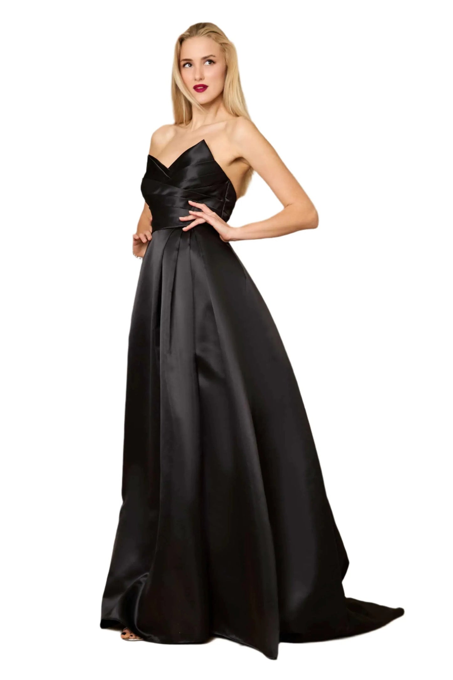 Dylan and Davids Full-Length Black Formal Ball Gown Party Dress by DYLAN & DAVIDS