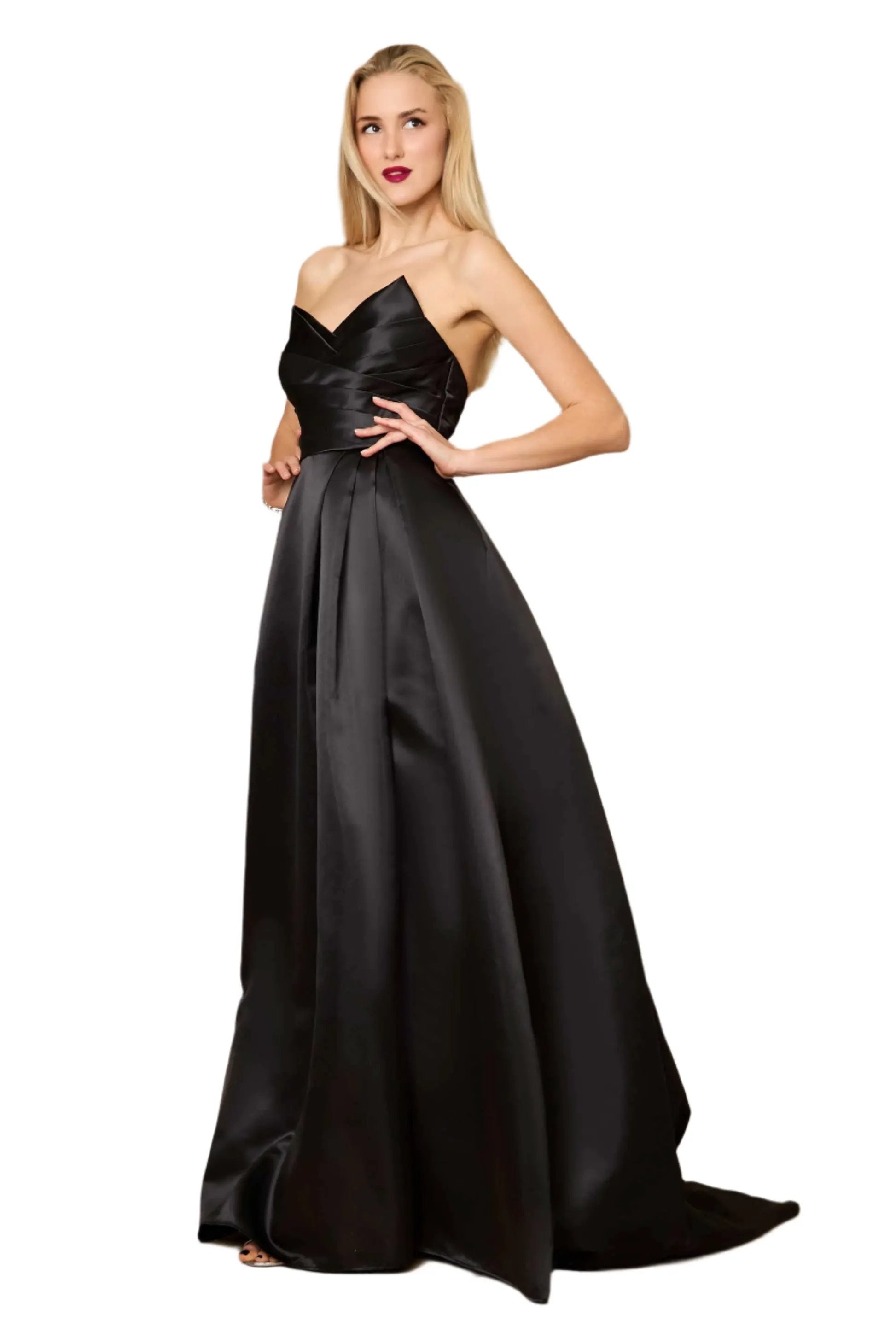 Dylan and Davids Full-Length Black Formal Ball Gown Party Dress by DYLAN & DAVIDS