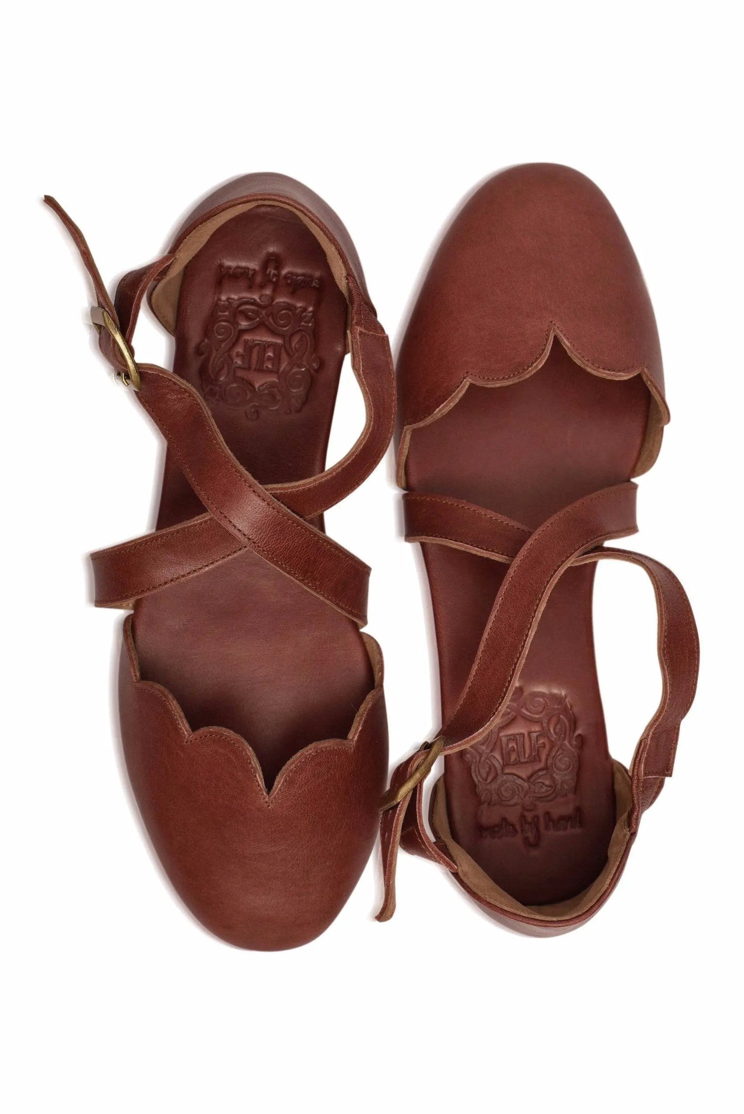 Mangrove Cross-Strap Leather Ballet Flats by ELF