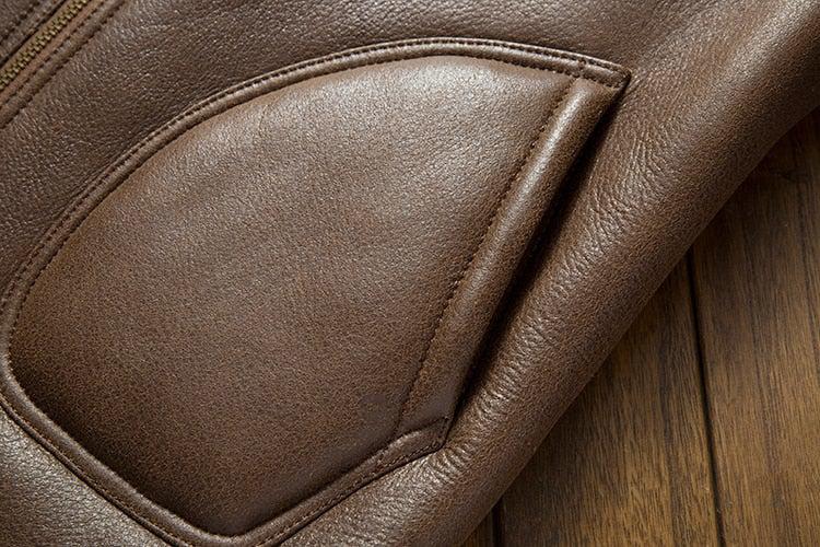 Davis Men's B3 Natural Shearling Leather Coat by Inland Leather Co.