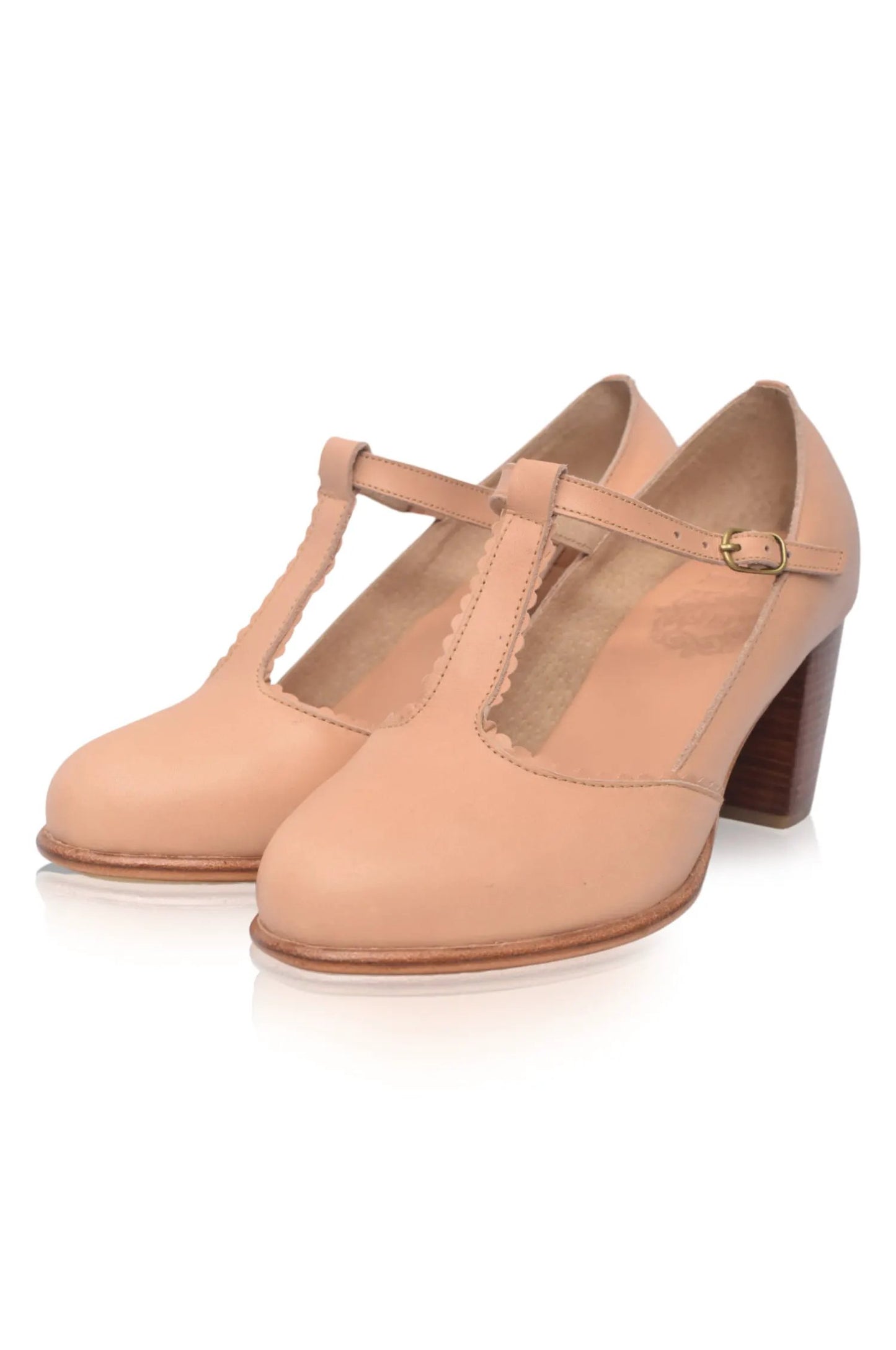 Dawn T-strap Leather Heels by ELF