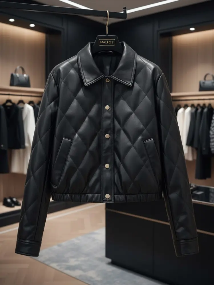 Diamond-Quilted Eco-Leather Jacket • DUMBO New Collection BYMANYC ® New York by BYMANYC ® New York