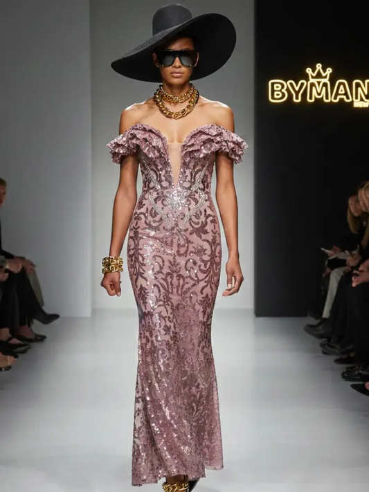 Dusty Rose Orchid Gown • FIFTH AVE New Collection BYMANYC ® New York by BYMANYC ® New York