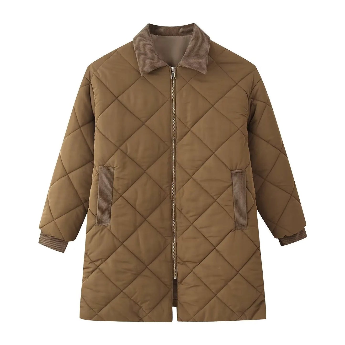 Women's Diamond Quilted Corduroy Collar Coat BYMANYC ® New York CONTEMPORARY VIBRANT MODERN FASHION - New Collection by BYMANYC ® New York