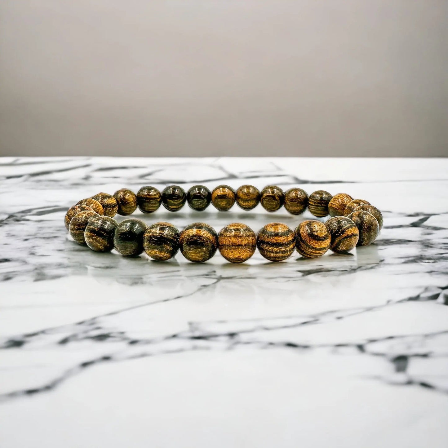 Union - Tigerskin Sandalwood Mala Beaded Bracelet by Everwood Original
