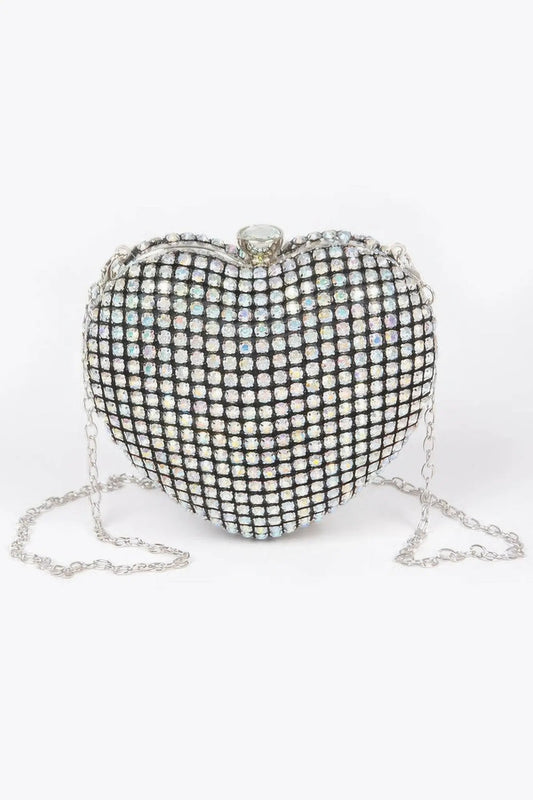 Valentine Heart Clutch BYMANYC New York Radiant Rhinestones Glam For Women by BYMANYC ® New York