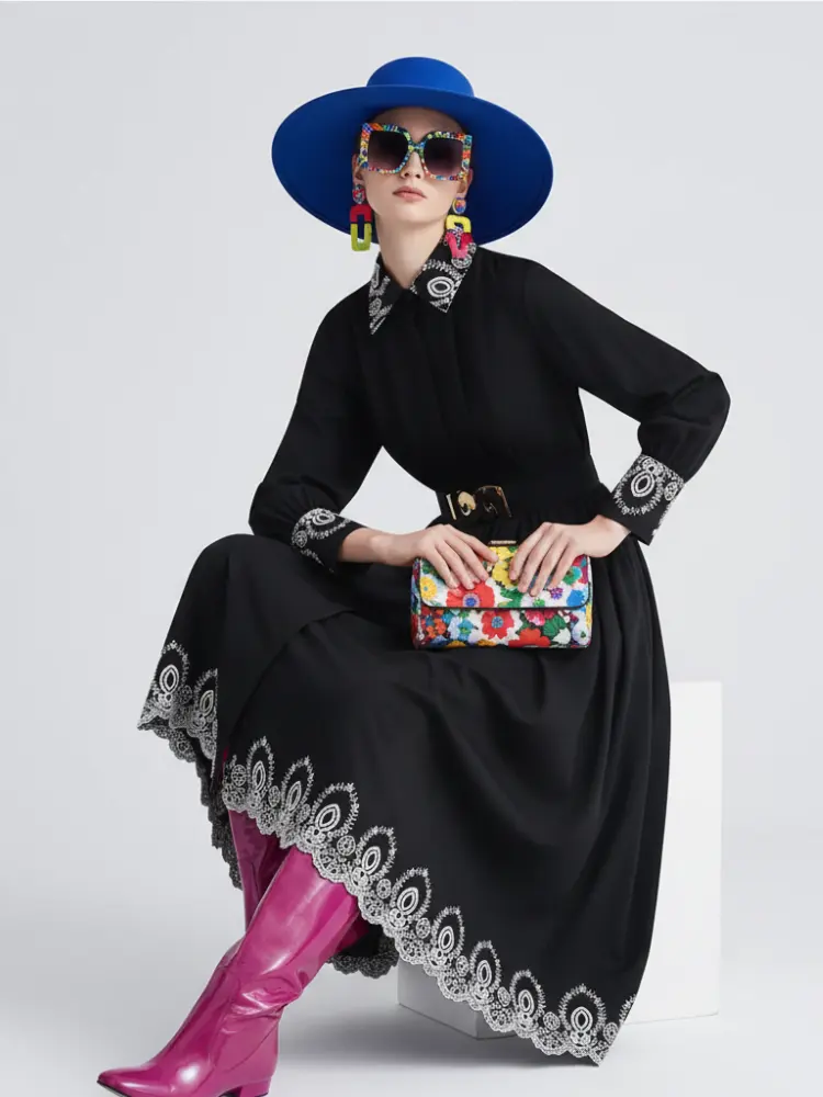 Elegant Embroidered Dress, Central Park | Women - BYMANYC ® New York by BYMANYC ® New York