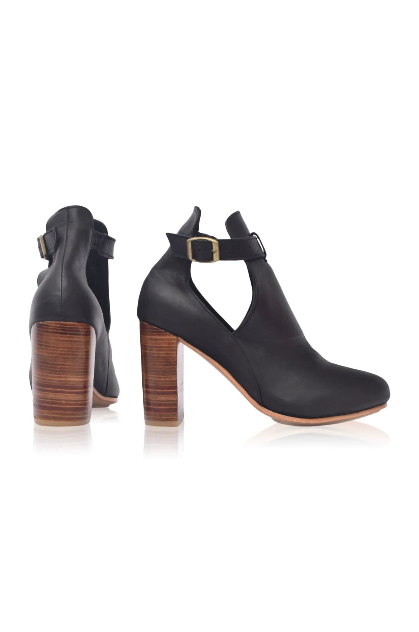 Everlast Wooden Heel Leather Booties by ELF