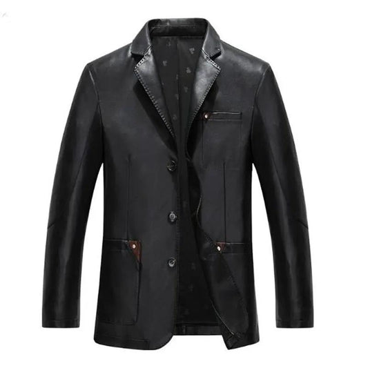 Everyday Men's Sheep Leather Blazer – Slim Fit Classic Jacket by Inland Leather Co.