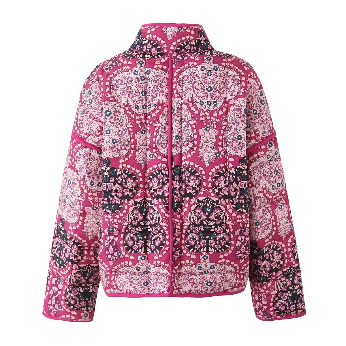 Women's Quilted Jacket Pink Printed BYMANYC ® New York CONTEMPORARY VIBRANT BOHO OUTERWEAR - New Collection by BYMANYC ® New York