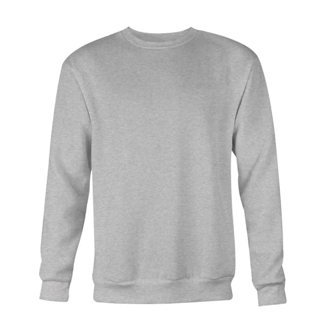 Men's Plain Crew Sweatshirt, Heather Grey by Coloured Blanks
