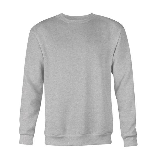 Men's Plain Crew Sweatshirt, Heather Grey by Coloured Blanks