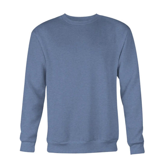 Men's Plain Crew Sweatshirt, Heather Navy by Coloured Blanks