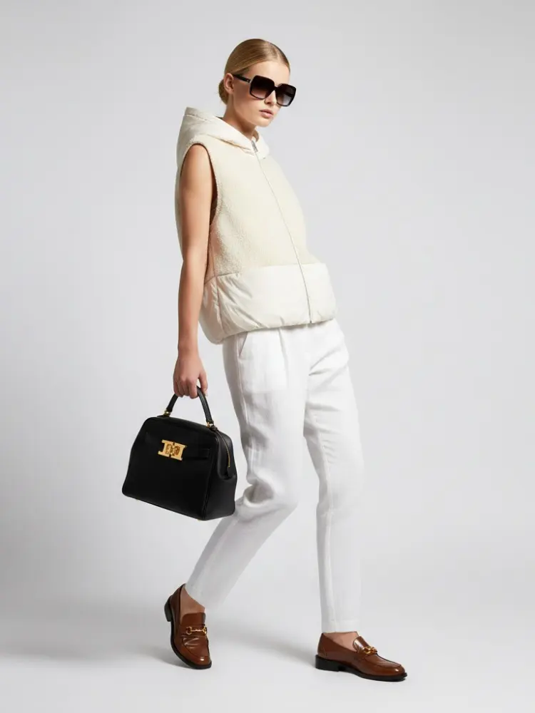Faux-Shearling and Nylon Mixed Vest with Hood • BYMANYC ® New York by BYMANYC ® New York