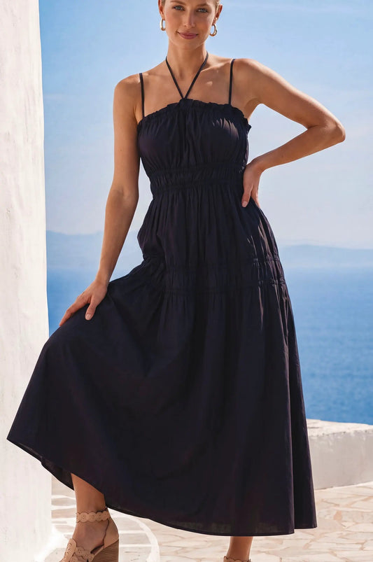 Fiora Cotton Halter Midi Dress by ELF