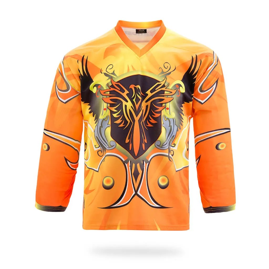 Custom Yellow Firebird Ice Hockey Jersey by Vimost Sportswear