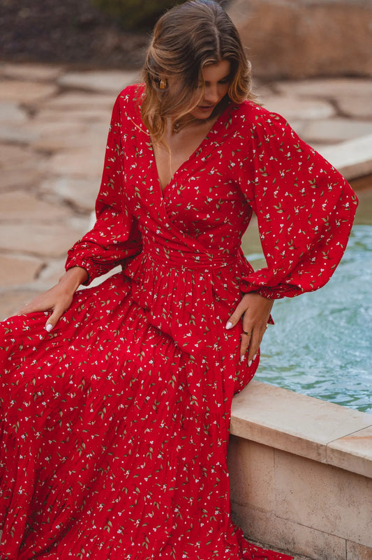 Flamenco Boho Wrap Maxi Dress by ELF