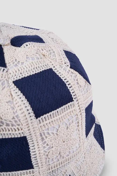 Flower Pattern Crochet Bucket Hat by Hideout
