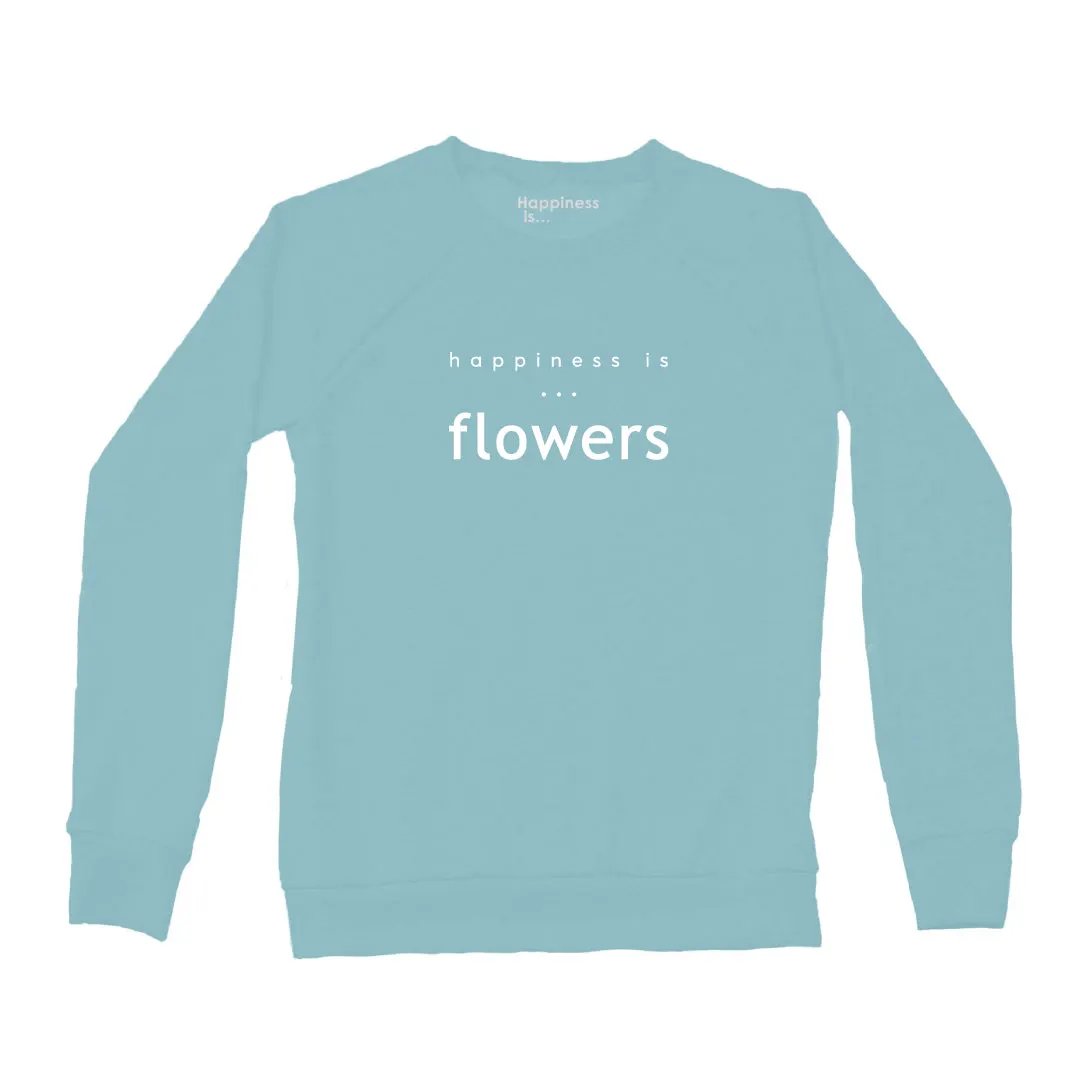 Women's Flowers Crew Sweatshirt, Teal by Gardening