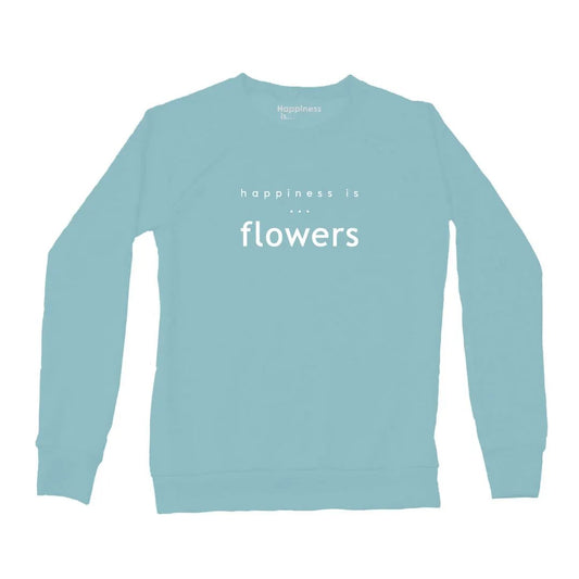 Women's Flowers Crew Sweatshirt, Teal by Gardening