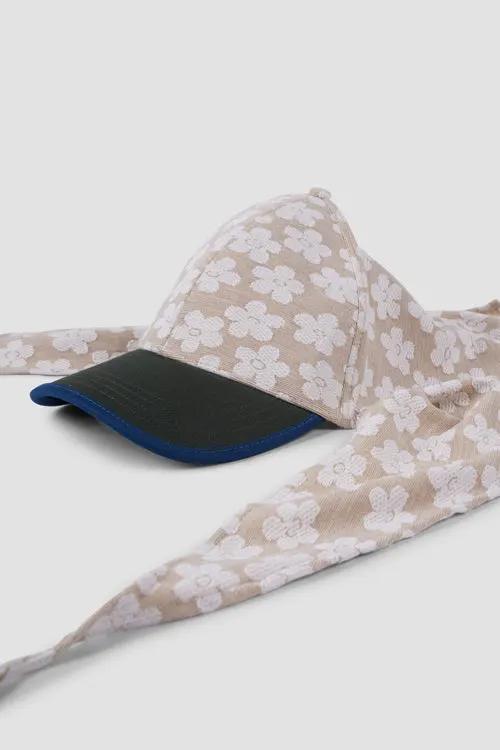 Flowers Pattern Tie Back Cap by Hideout