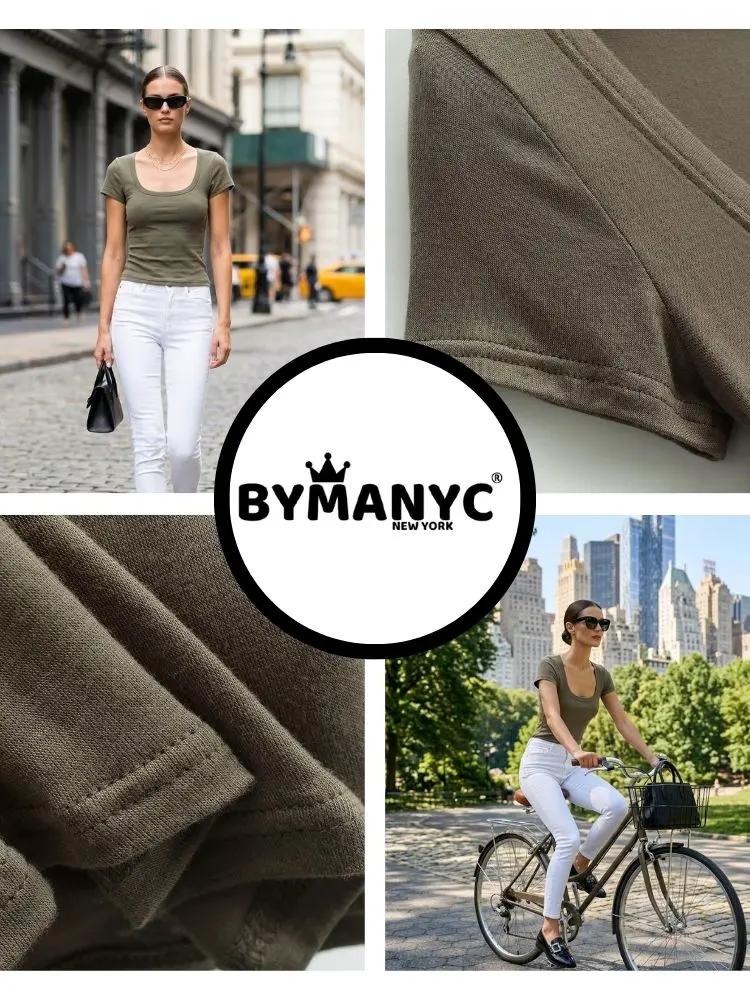 Forest Green BRYANT U-Neck Top Prêt-à-Porter BYMANYC ® New York by BYMANYC ® New York