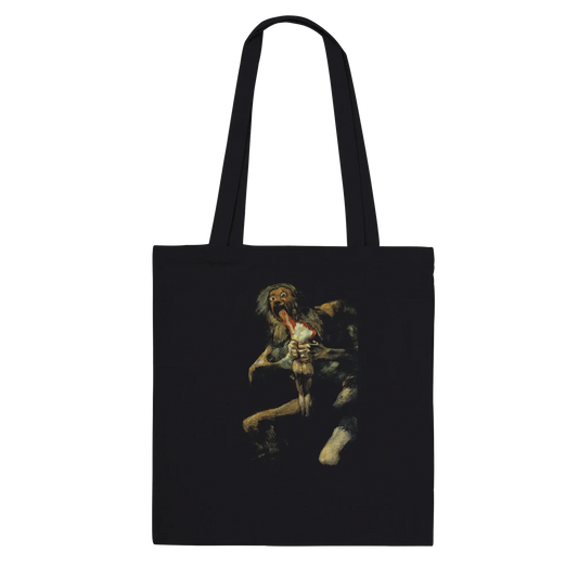 Francisco de Goya, Saturn Devouring his Son, 1823 artwork tote bag by Art-O-Rama Shop