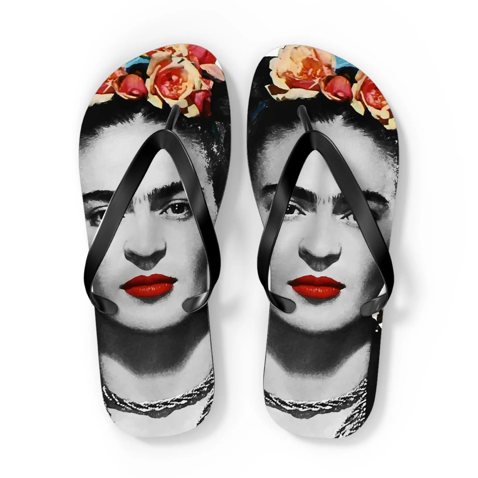 Frida Kahlo With Flowers Poster Artwork Flip-Flops by Art-O-Rama Shop