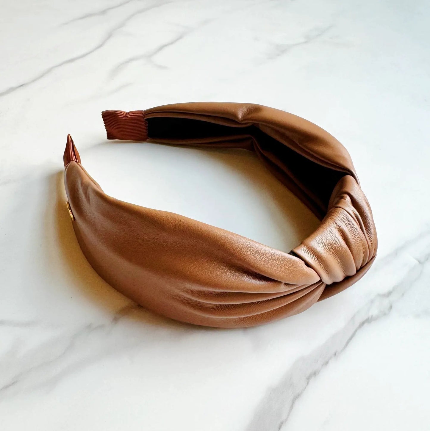 Leather Knotted Headband Elegant Classic Hair Accessory for Women by Inland Leather