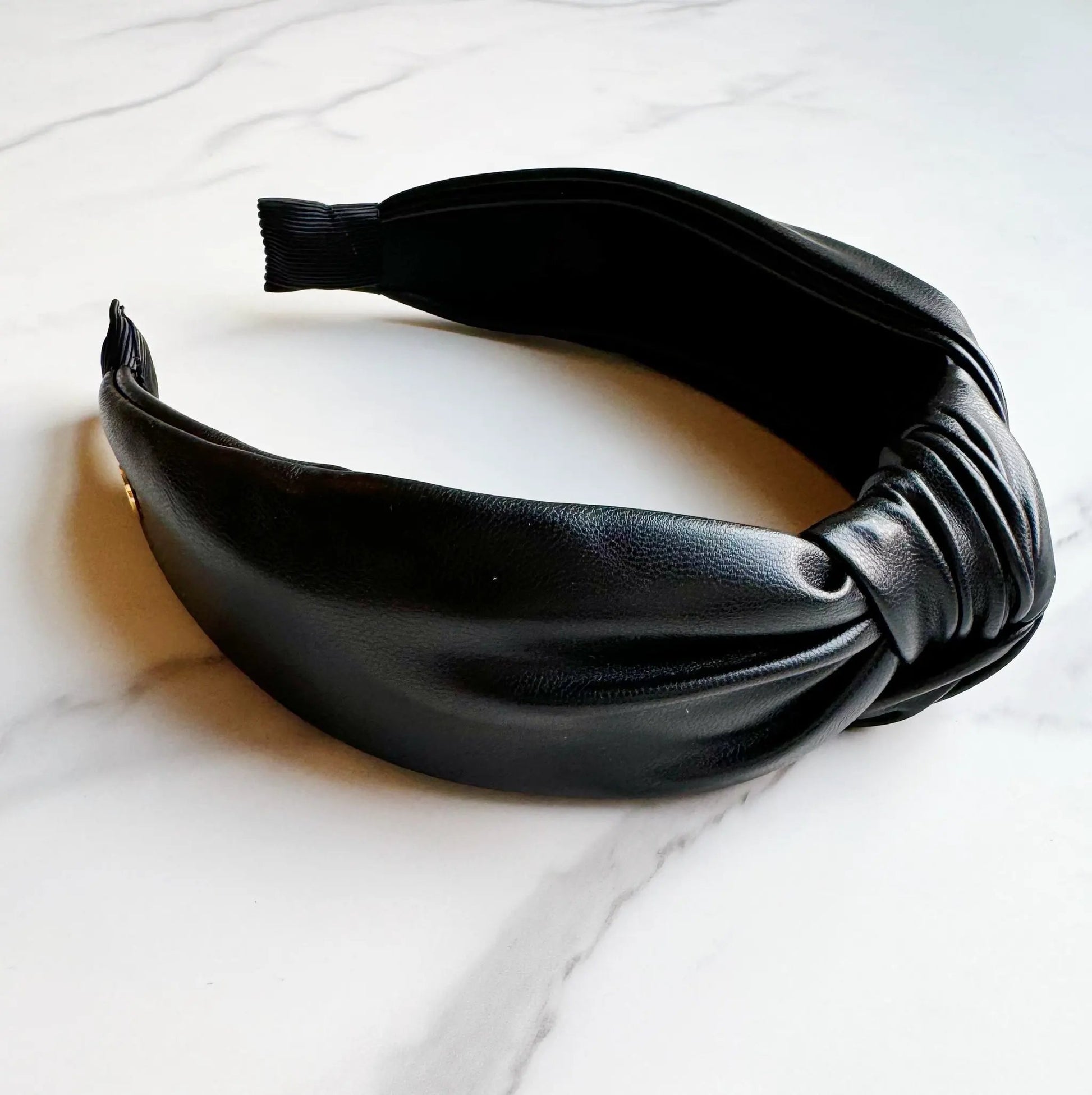 Leather Knotted Headband Elegant Classic Hair Accessory for Women by Inland Leather