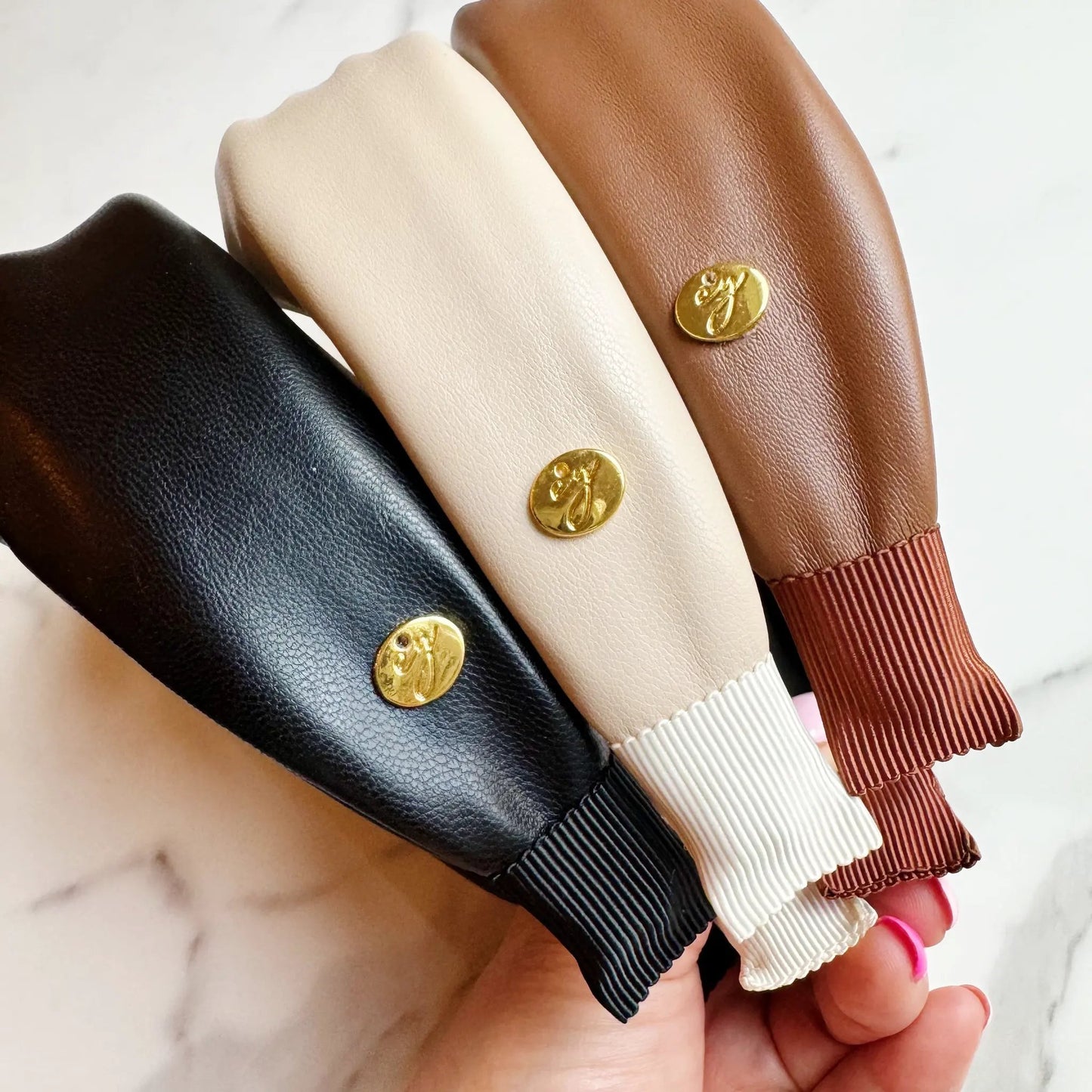 Leather Knotted Headband Elegant Classic Hair Accessory for Women by Inland Leather