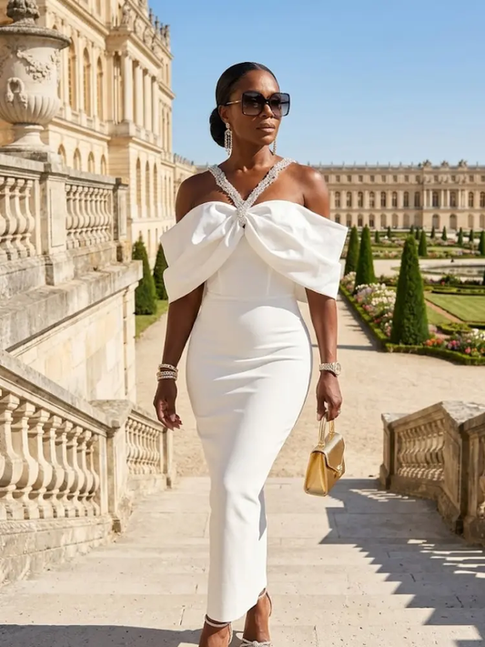 GALA DRESS White Bow BELVEDERE - BYMANYC ® New York by BYMANYC ® New York