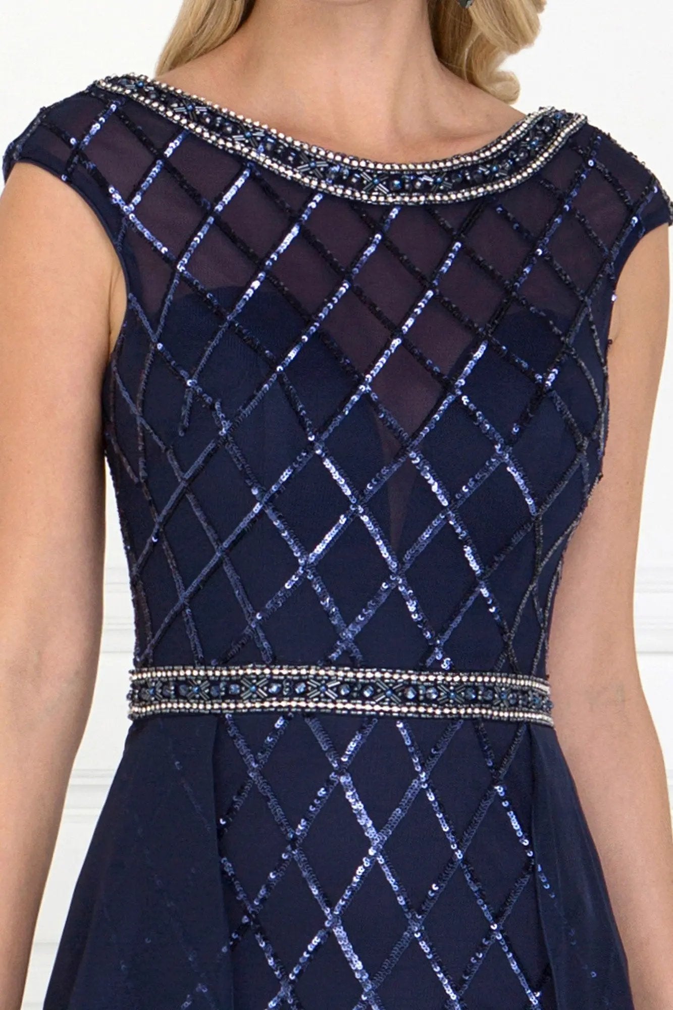 Evening Dress Long Empire Chiffon Overlay With Jewels Prom Formal by Tux-USA