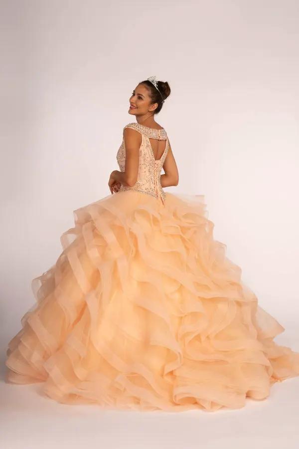 Jewel Embellished Bodice Tulle Quinceanera Dress by Tux-USA