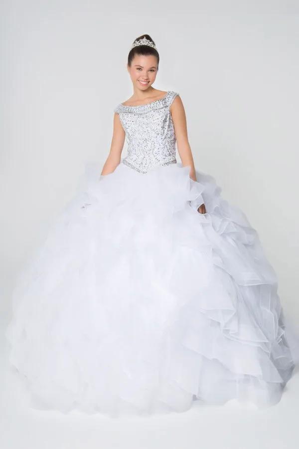 Jewel Embellished Bodice Tulle Quinceanera Dress by Tux-USA