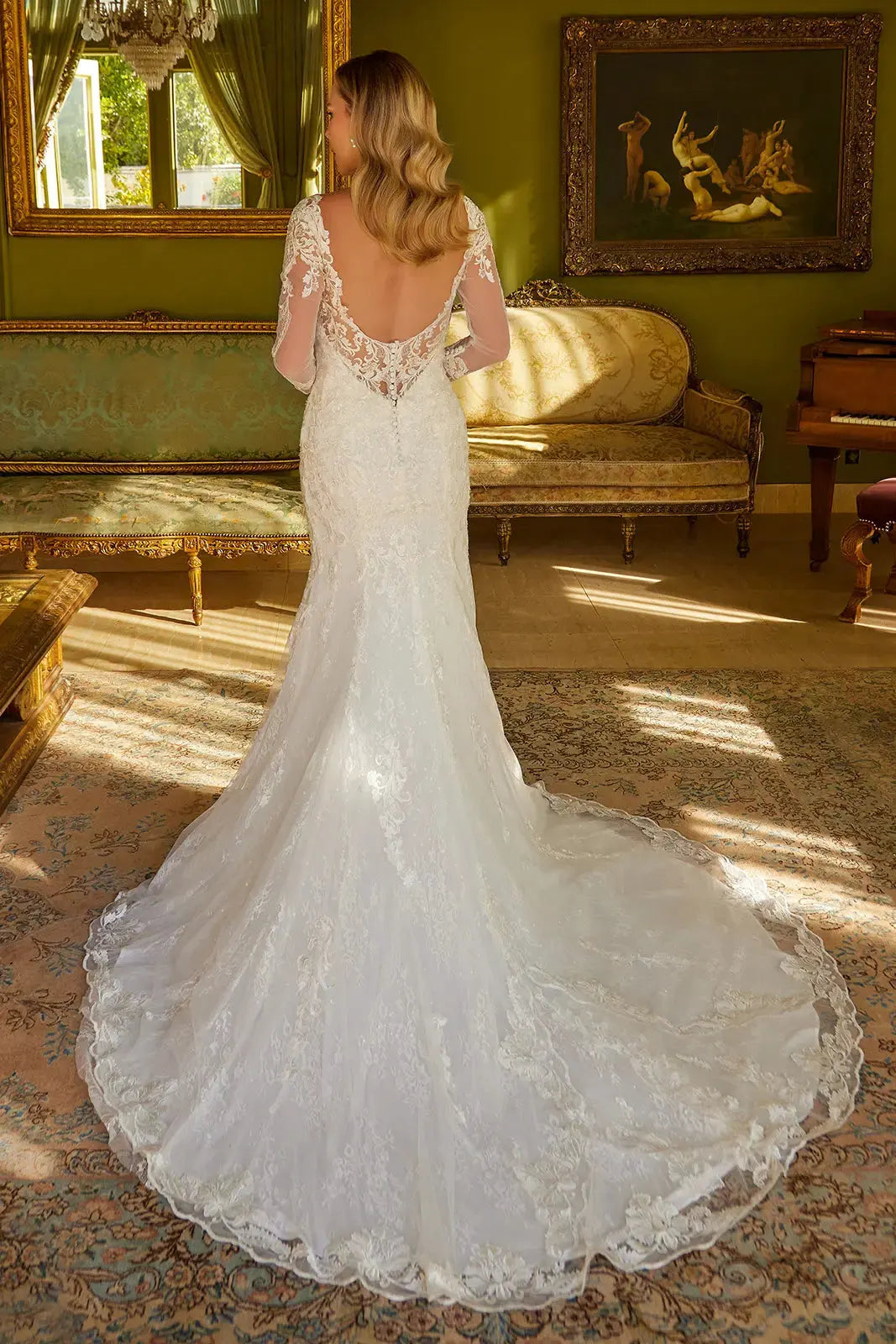 Wedding Dress Trumpet Silhouette 3/4 Sleeves by Tux-USA