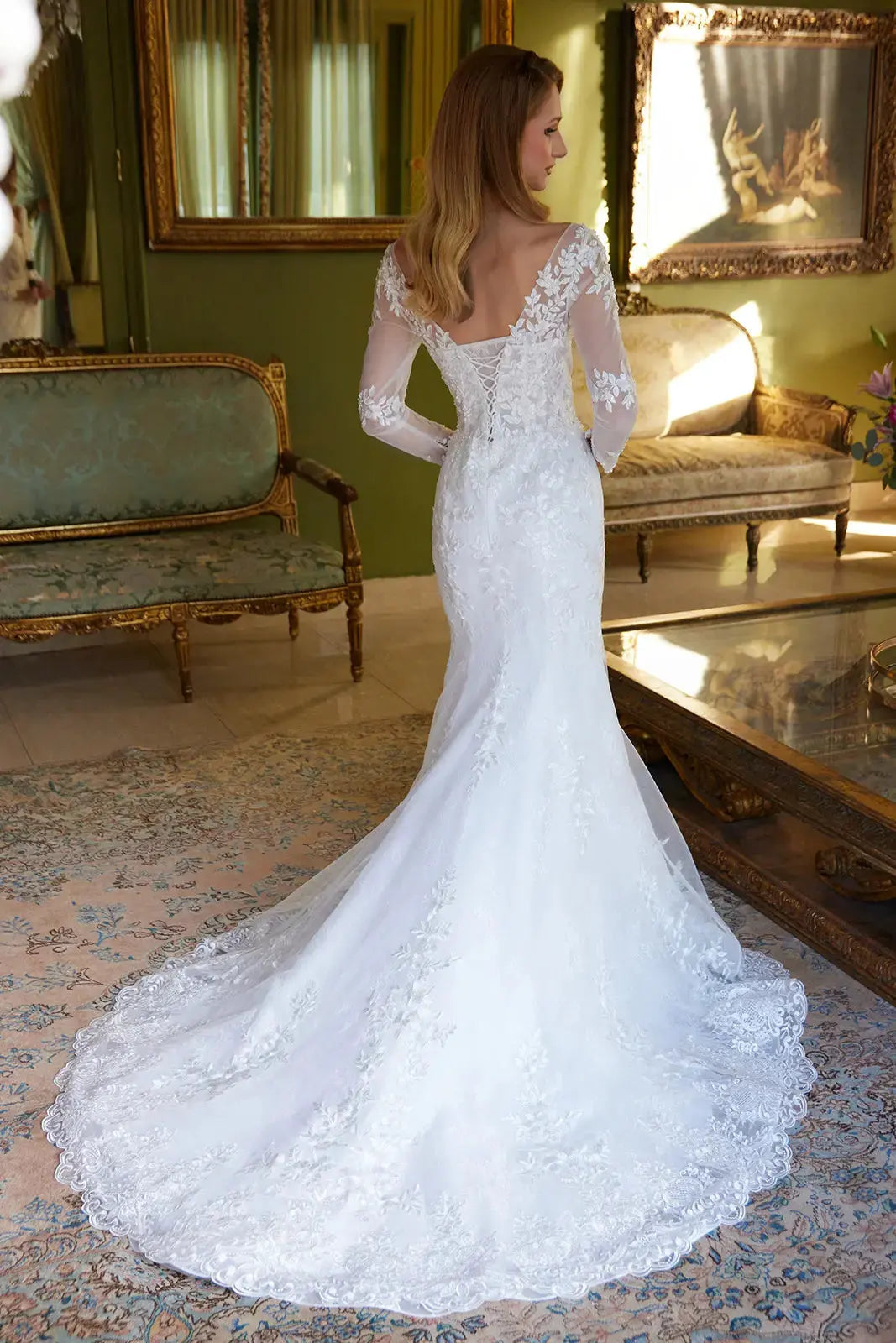 Mermaid Silhouette Dress Decorated with Beads and Embroidery by Tux-USA