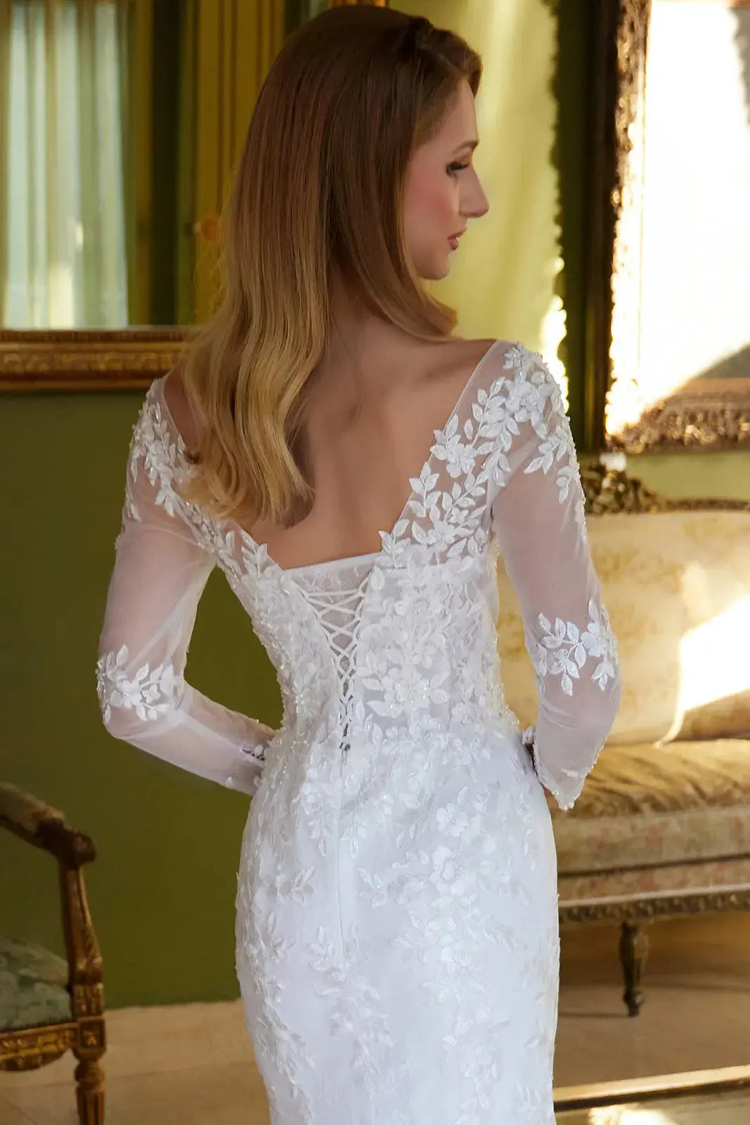 Mermaid Silhouette Dress Decorated with Beads and Embroidery by Tux-USA