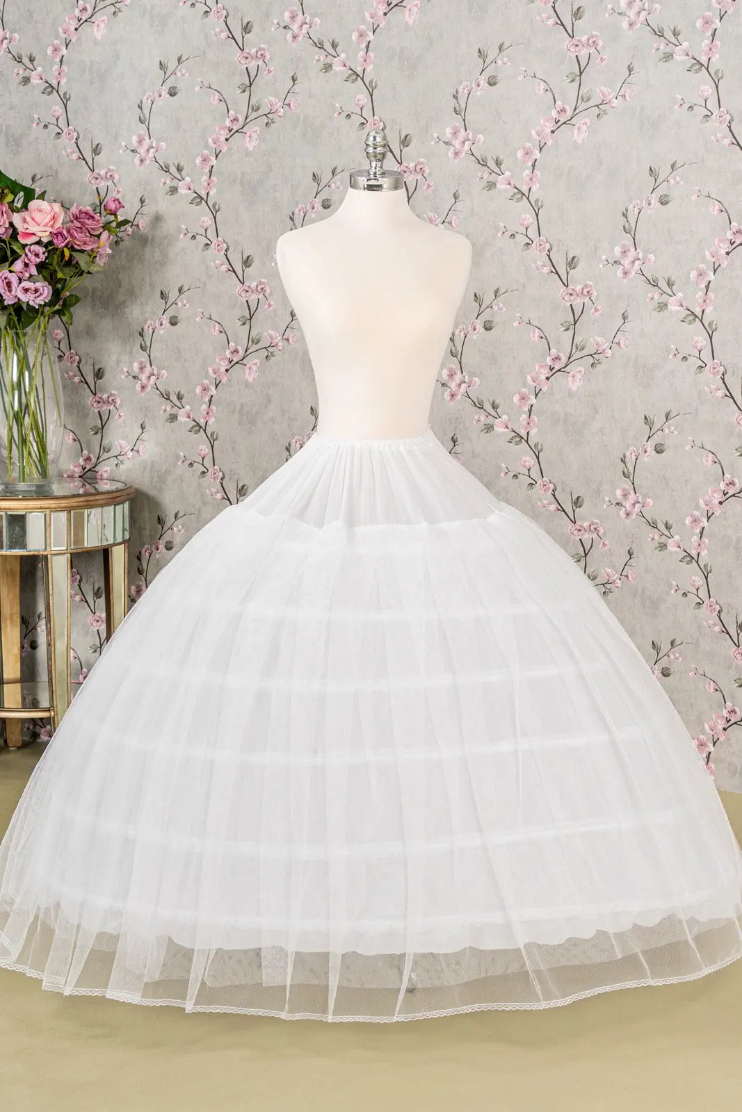 6-Hoops 2 Layers Tulle Premium Petticoat for Puffy & Full Heavy Quinceanera Dress by Tux-USA